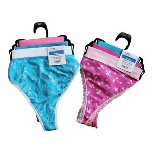 NWT "Celebrate!" Women Thongs Size XL, 2 Packs Of 3 Summer Theme Colors Seamless